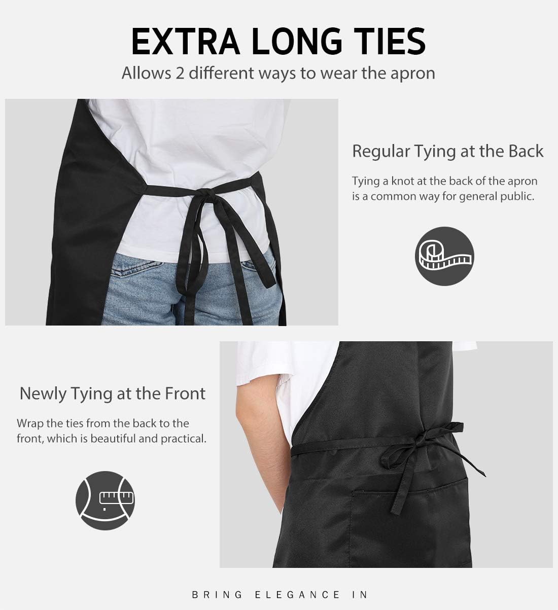 Syntus Apron for Men Women, Adjustable Cooking Kitchen Apron with 2 Pockets