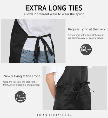 Syntus Apron for Men Women, Adjustable Cooking Kitchen Apron with 2 Pockets