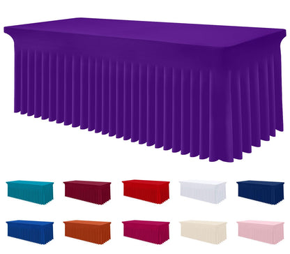 Smiry Spandex Elastic Fitted Table Cloth Skirt for 6FT Rectangle Table