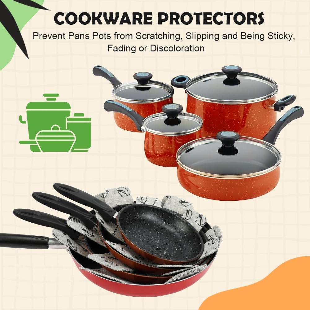BOYAN Pot and Pan Protectors for Stacking, 12pcs & 3 Sizes, Separator Pads