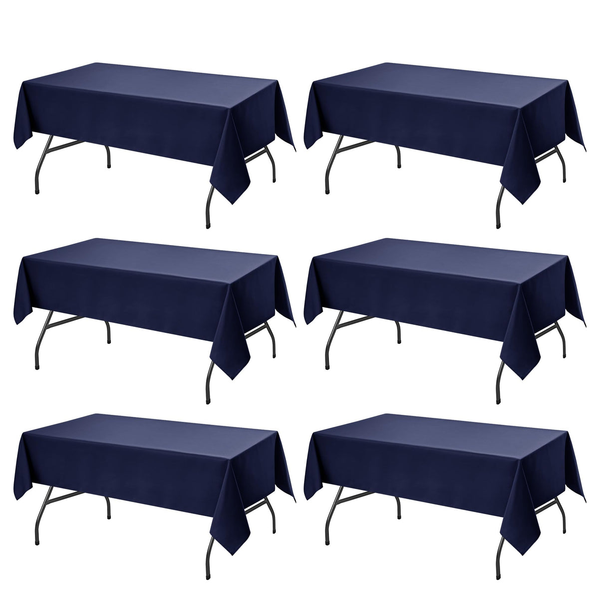 10-Pack White Tablecloths for Rectangle Tables, 60 x 102 Inches