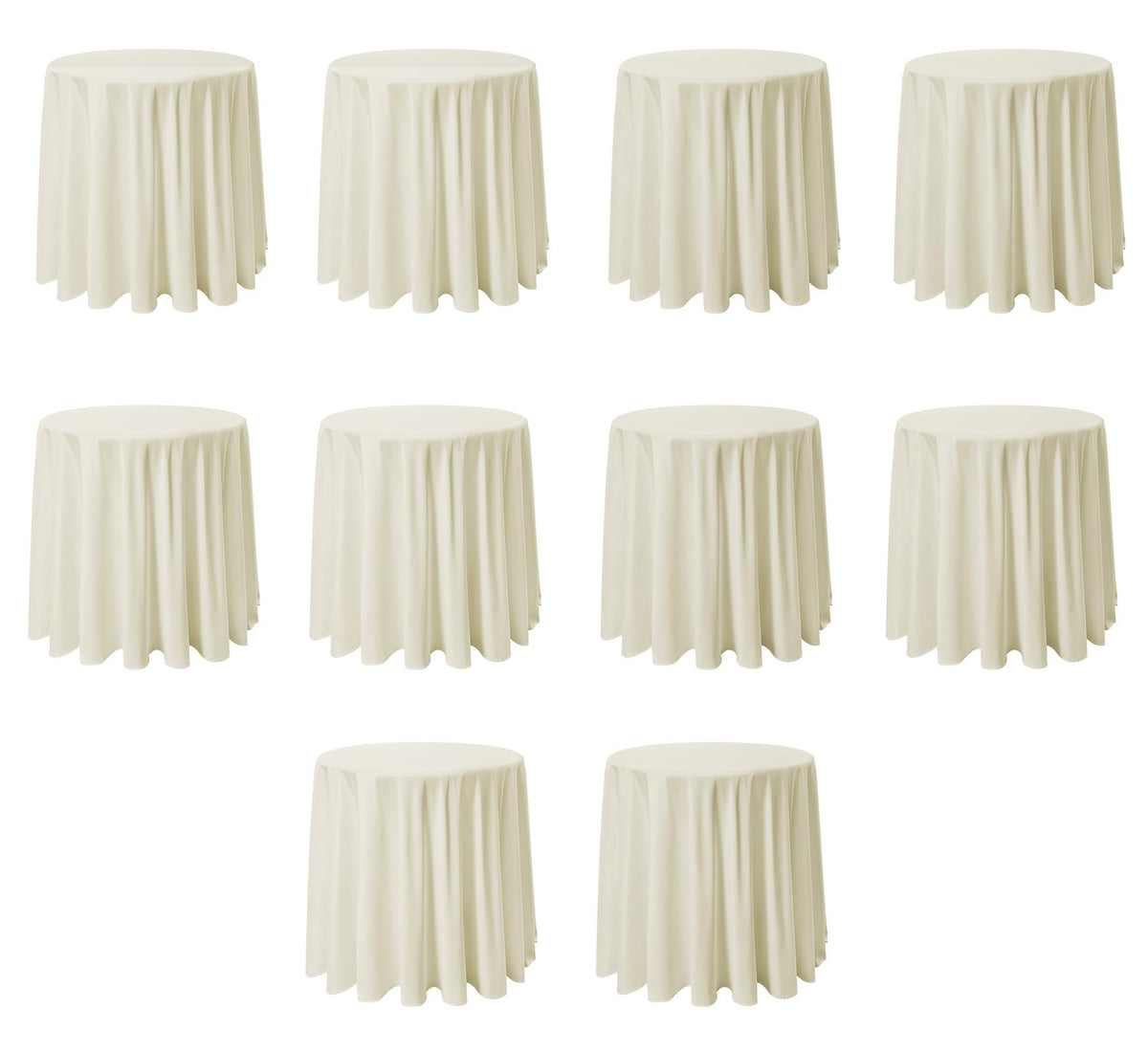 VidaFete 6 Pack 120inch Round Tablecloth Polyester Table Cloth, White