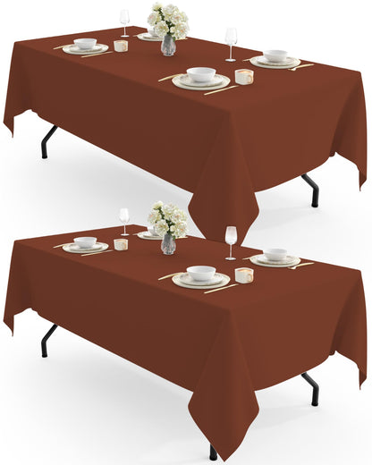 Pureegg Polyester Tablecloth 60" x 102" Reusable Washable 2 Pack Black