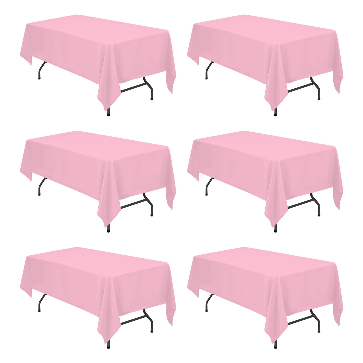 BRILLMAX 6 Pack Ivory Tablecloths 60x102 Inch for 6ft Rectangle Tables