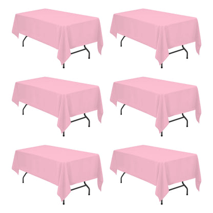 BRILLMAX 6 Pack Ivory Tablecloths 60x102 Inch for 6ft Rectangle Tables