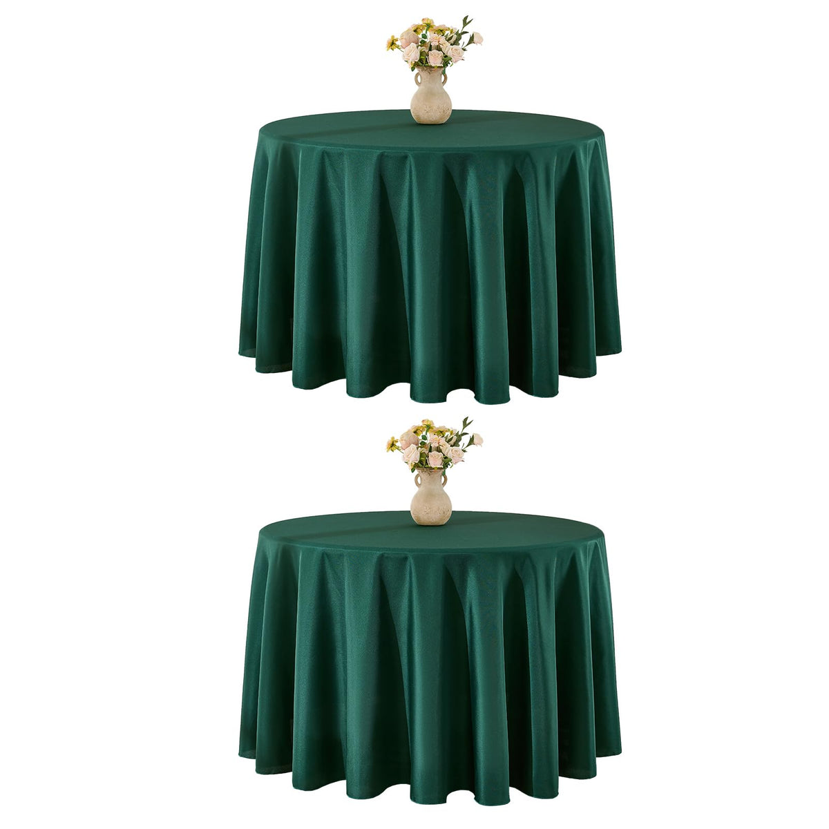 VidaFete 6 Pack 120inch Round Tablecloth Polyester Table Cloth, White