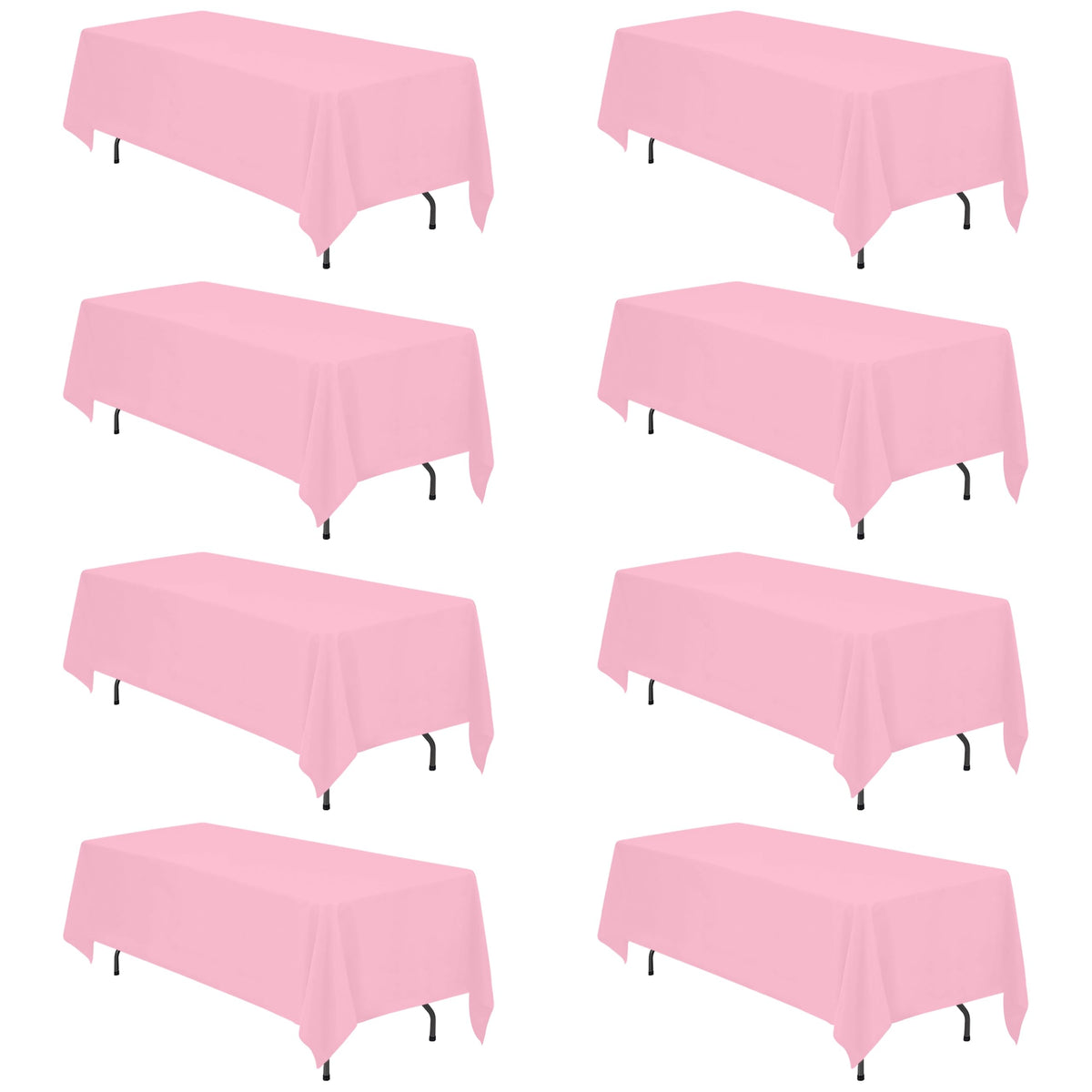 BRILLMAX 6 Pack Ivory Tablecloths 60x102 Inch for 6ft Rectangle Tables