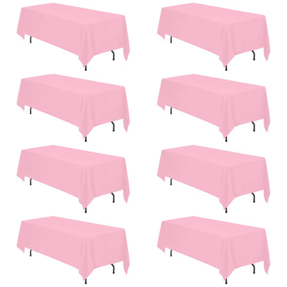 BRILLMAX 6 Pack Ivory Tablecloths 60x102 Inch for 6ft Rectangle Tables