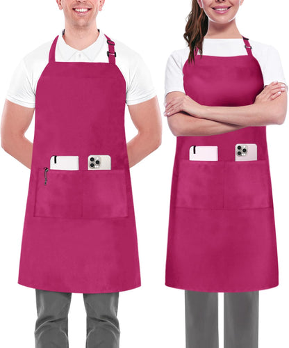 Utopia Kitchen Bib Aprons 2 Pack Adjustable With 2 Pockets 100% Polyester