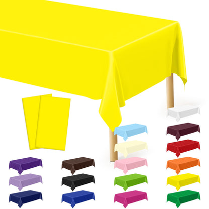 QZYL 4 Packs White Plastic Tablecloth, Large Sturdy Disposable Table Cloth