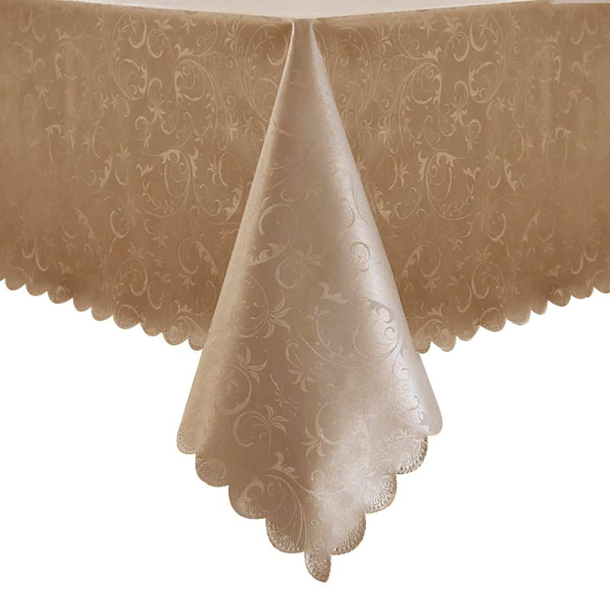 Romanstile Waterproof Vinyl Tablecloth Rectangle, 60 x 84 Inch, Rose Beige