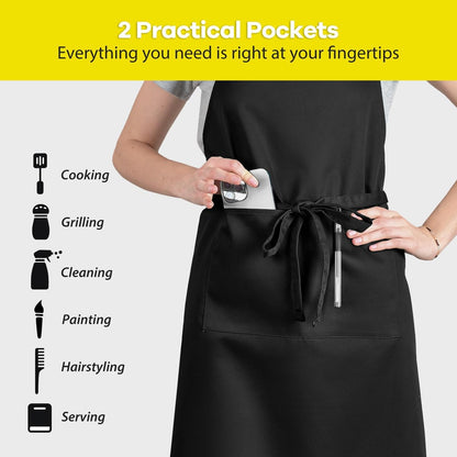 ROTANET Extra Large Apron for Men Cooking Adjustable, 2 Pockets, Waterproof