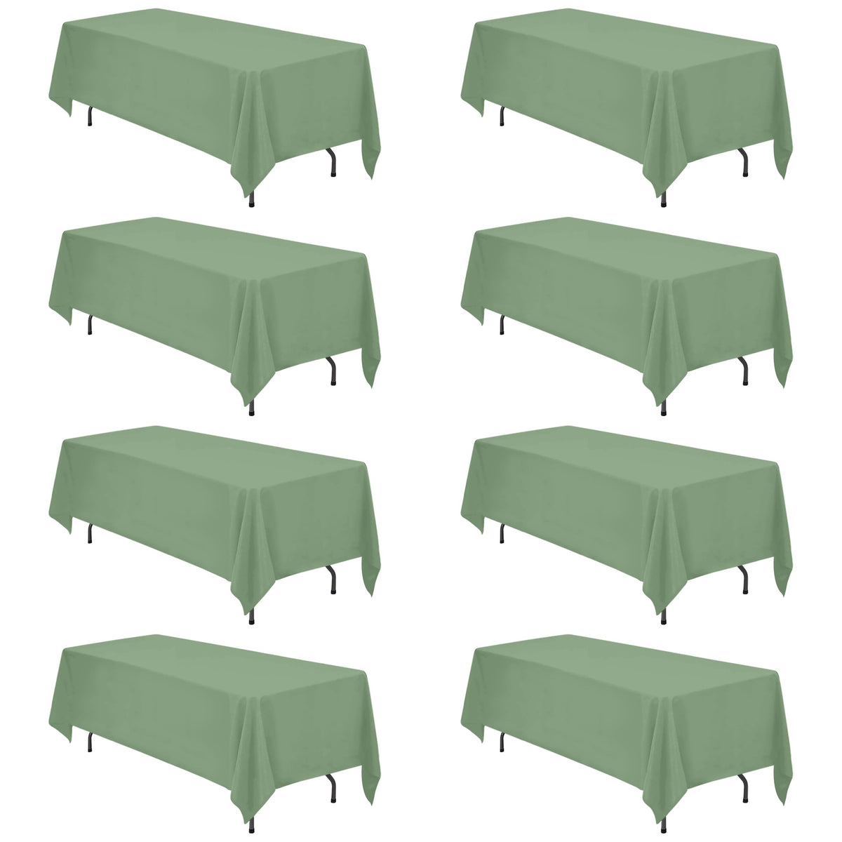 BRILLMAX 6 Pack Ivory Tablecloths 60x102 Inch for 6ft Rectangle Tables