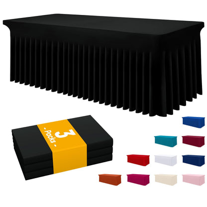 Smiry Spandex Elastic Fitted Table Cloth Skirt for 6FT Rectangle Table