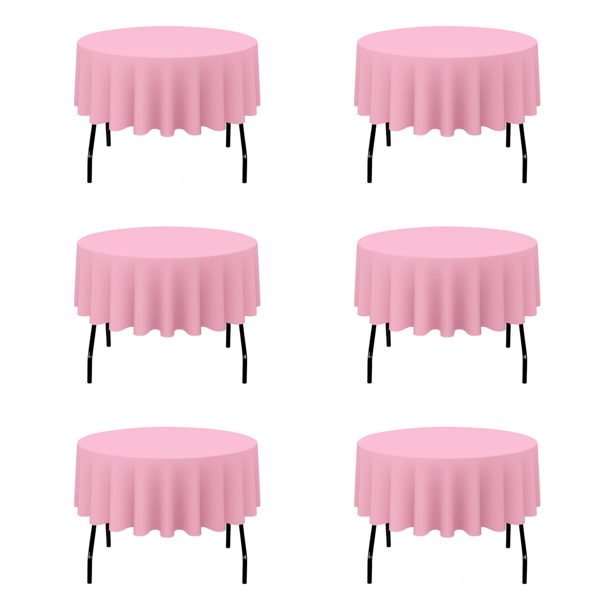 BRILLMAX 6 Pack Navy Blue Round Tablecloths 120 Inch for 60" Tables