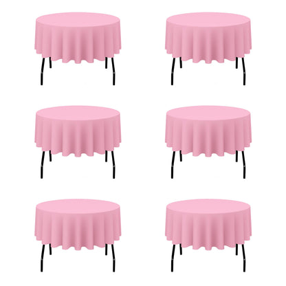 BRILLMAX 6 Pack Navy Blue Round Tablecloths 120 Inch for 60" Tables