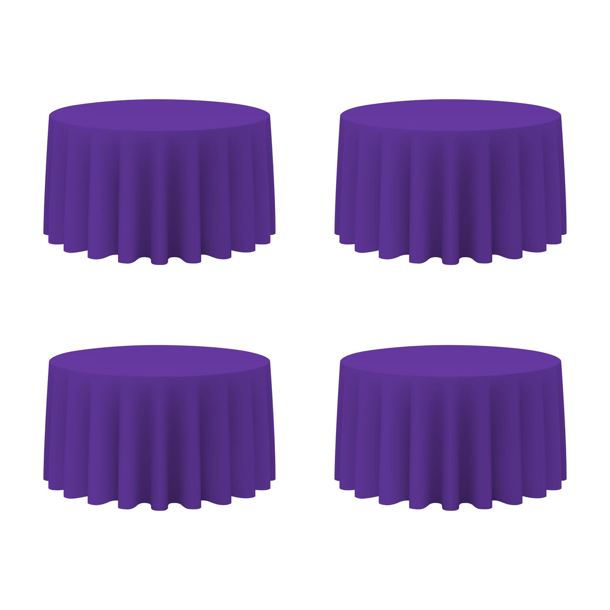 BRILLMAX 6 Pack Navy Blue Round Tablecloths 120 Inch for 60" Tables