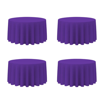 BRILLMAX 6 Pack Navy Blue Round Tablecloths 120 Inch for 60" Tables