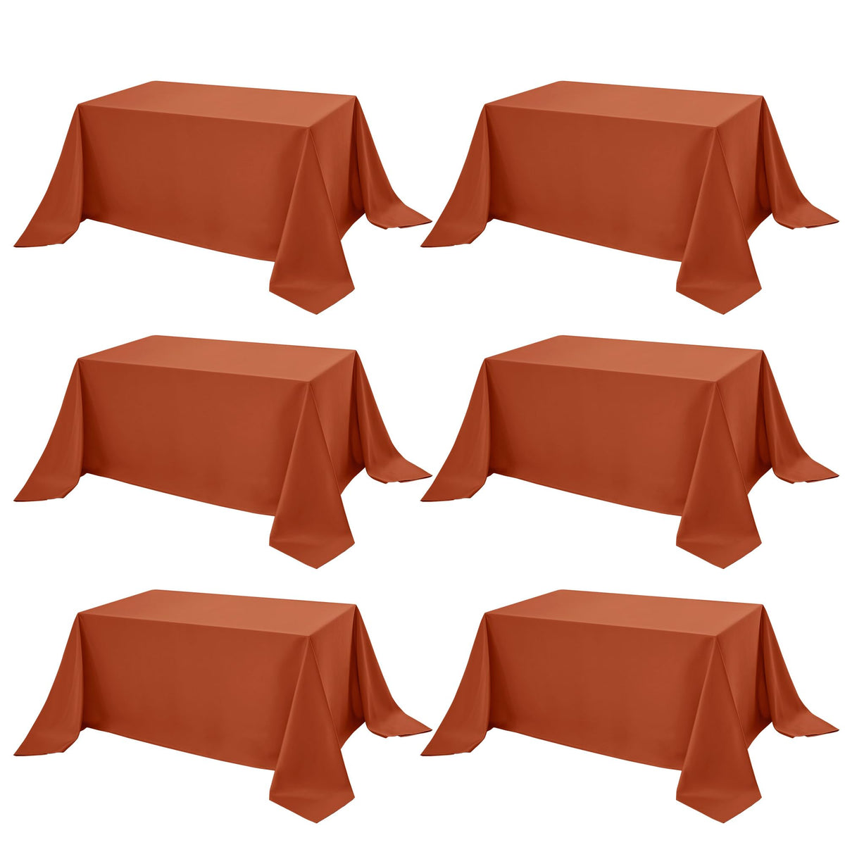 10-Pack White Tablecloths for Rectangle Tables, 60 x 102 Inches