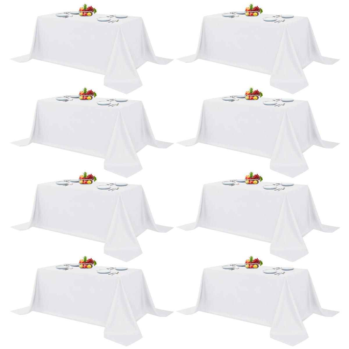 Fitable 6 Pack Black Tablecloths 70x120 Inch for 6-8 Ft Rectangle Tables