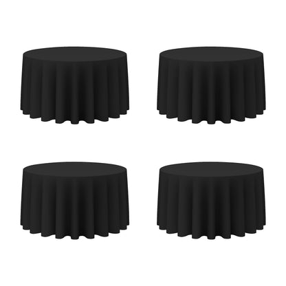 BRILLMAX 6 Pack Navy Blue Round Tablecloths 120 Inch for 60" Tables