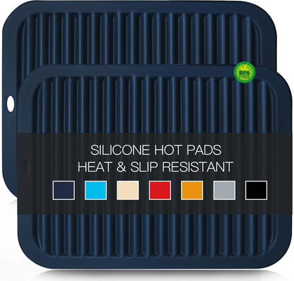 6 Pack Silicone Trivet Mat, Silicone Trivets for Hot Pots and Pans, Multipurpose Non-Slip & Heat Resistant Silicone Hot Pad for Kitchen Counter