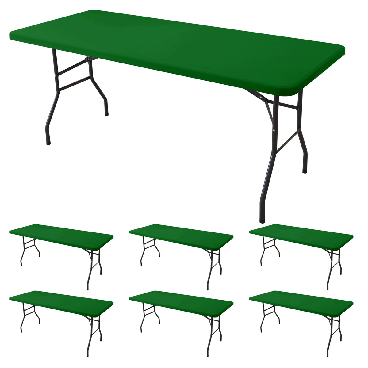Fitted Tablecloth for 6 Foot Rectangle Tables-Black Picnic Table Covers