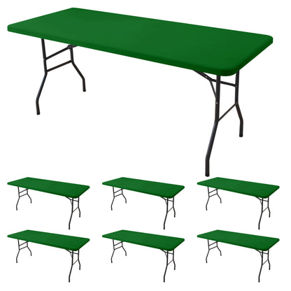 Fitted Tablecloth for 6 Foot Rectangle Tables-Black Picnic Table Covers