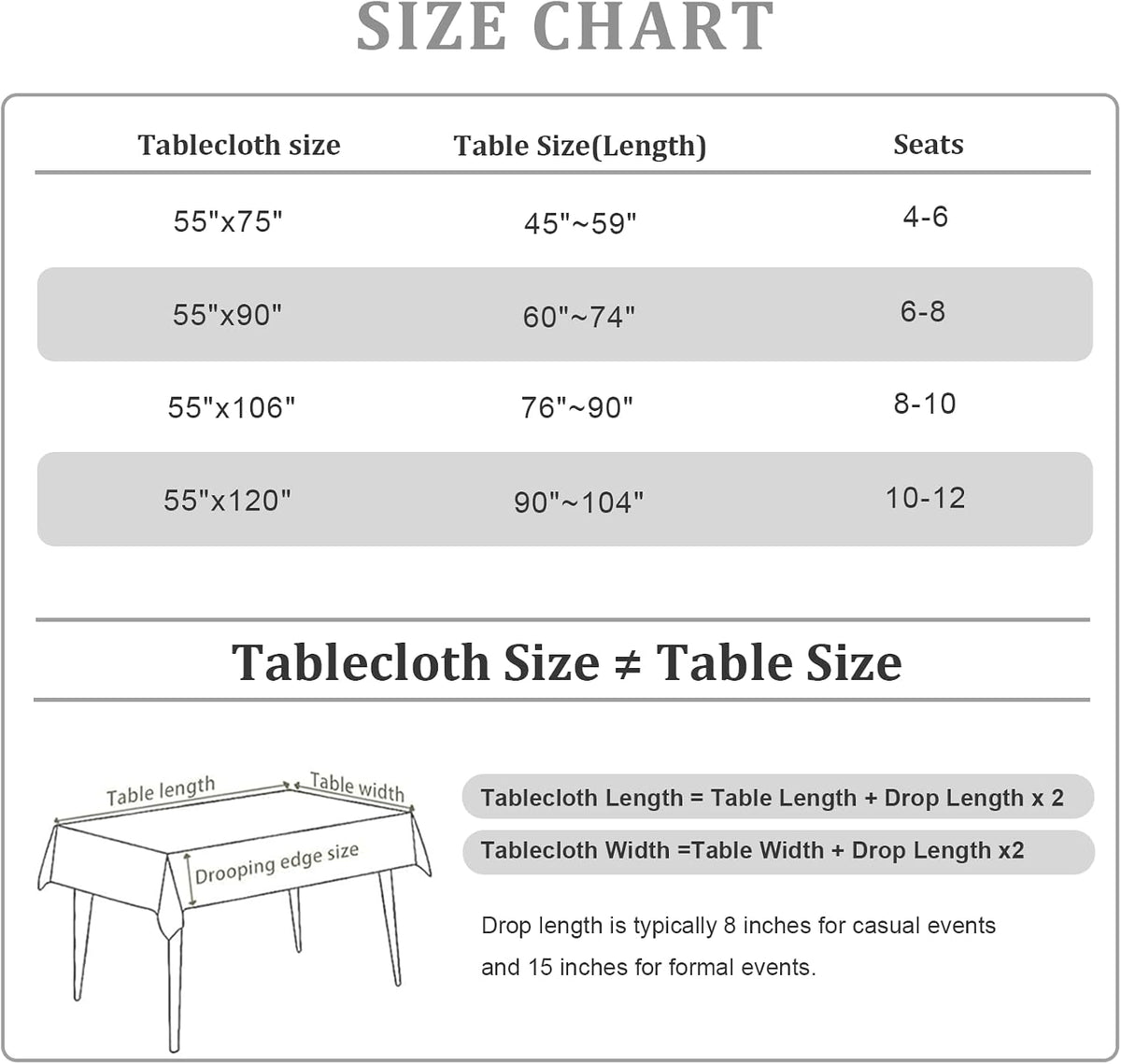Alsoo Rectangle Tablecloth 55" x 106", Farmhouse Linen Style Table Cloth with Brown Fern Embroidery & Tassels, Heavy Weight Wrinkle & Spill Resistant Table Cover for Dining Kitchen