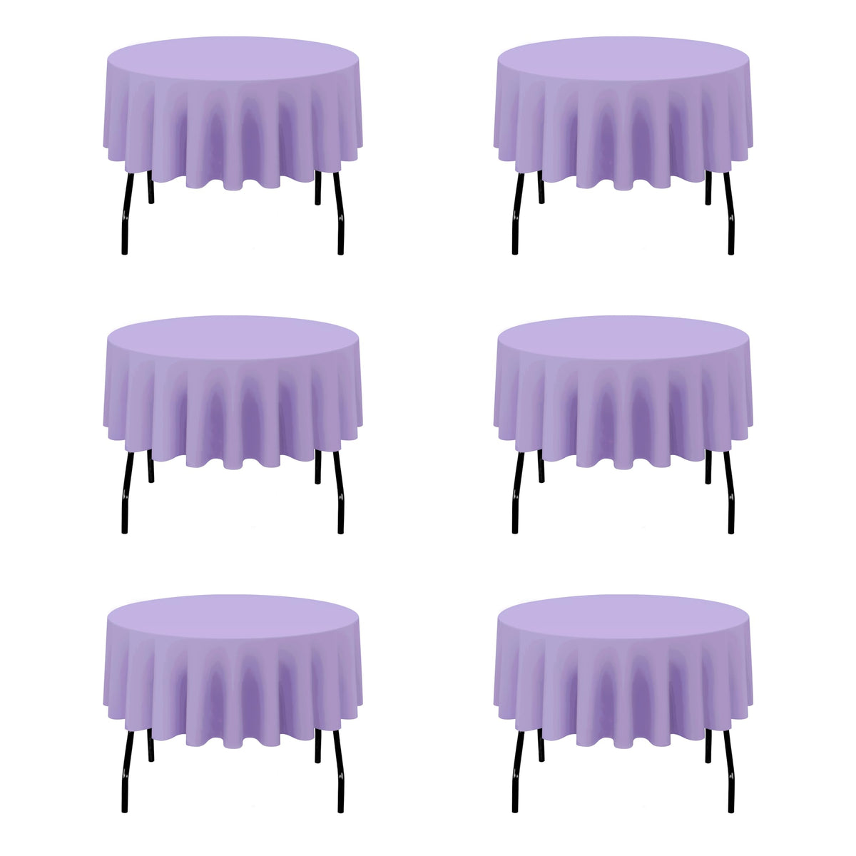 BRILLMAX 6 Pack Navy Blue Round Tablecloths 120 Inch for 60" Tables
