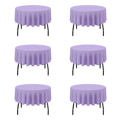 BRILLMAX 6 Pack Navy Blue Round Tablecloths 120 Inch for 60" Tables