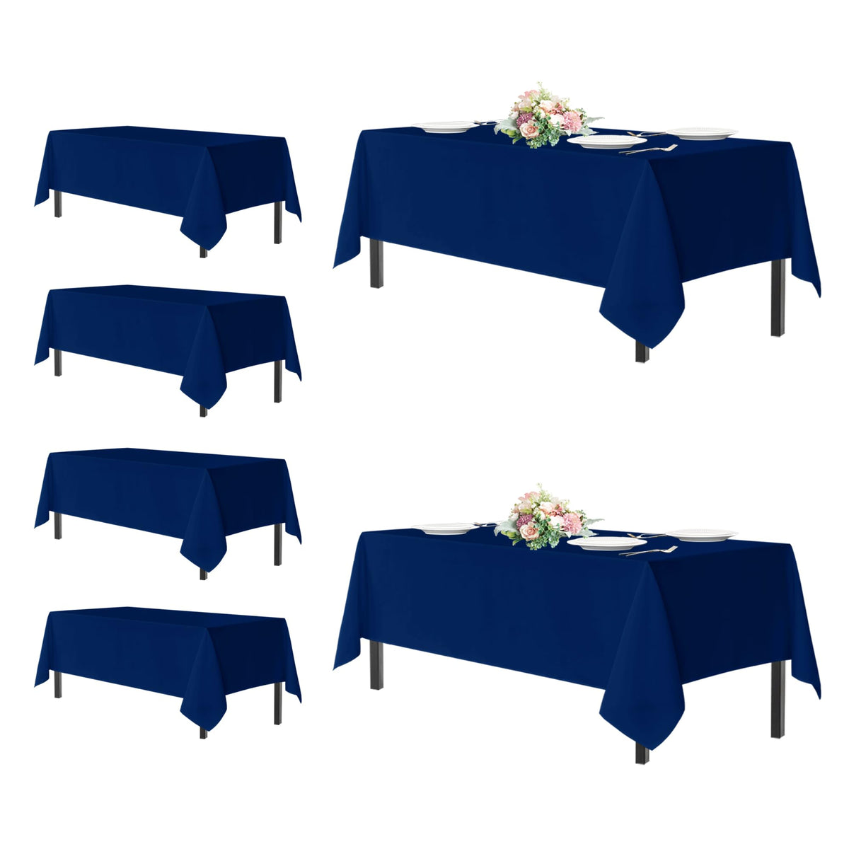 sancua 2 Pack Black Tablecloths 60x102 Inch for 6 Feet Rectangle Tables