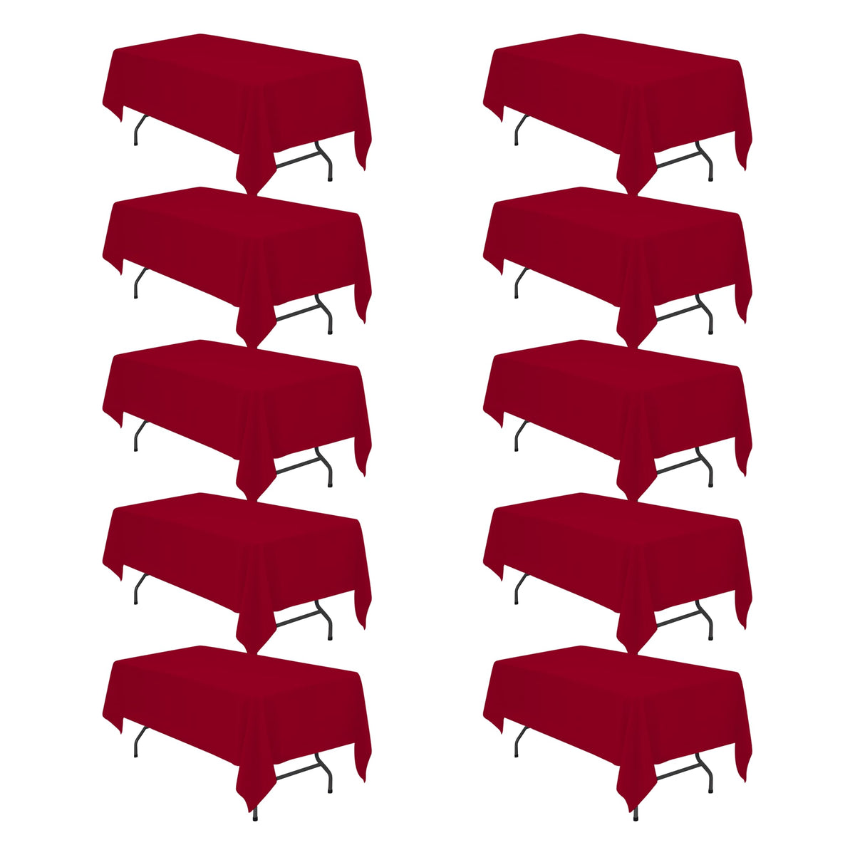 BRILLMAX 6 Pack Ivory Tablecloths 60x102 Inch for 6ft Rectangle Tables