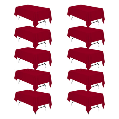 BRILLMAX 6 Pack Ivory Tablecloths 60x102 Inch for 6ft Rectangle Tables