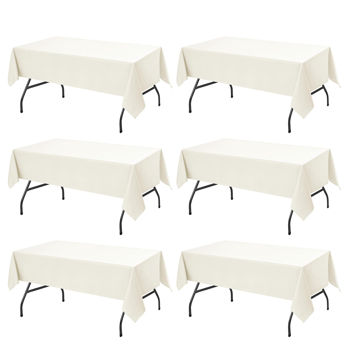10-Pack White Tablecloths for Rectangle Tables, 60 x 102 Inches
