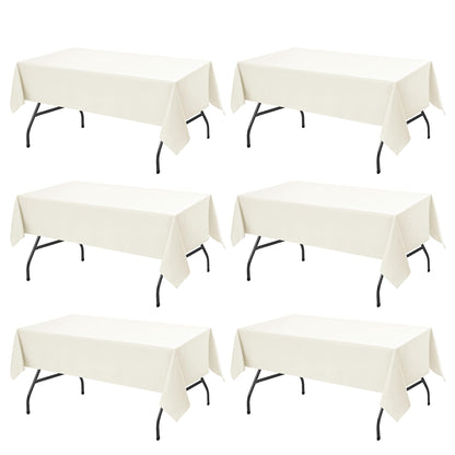 10-Pack White Tablecloths for Rectangle Tables, 60 x 102 Inches