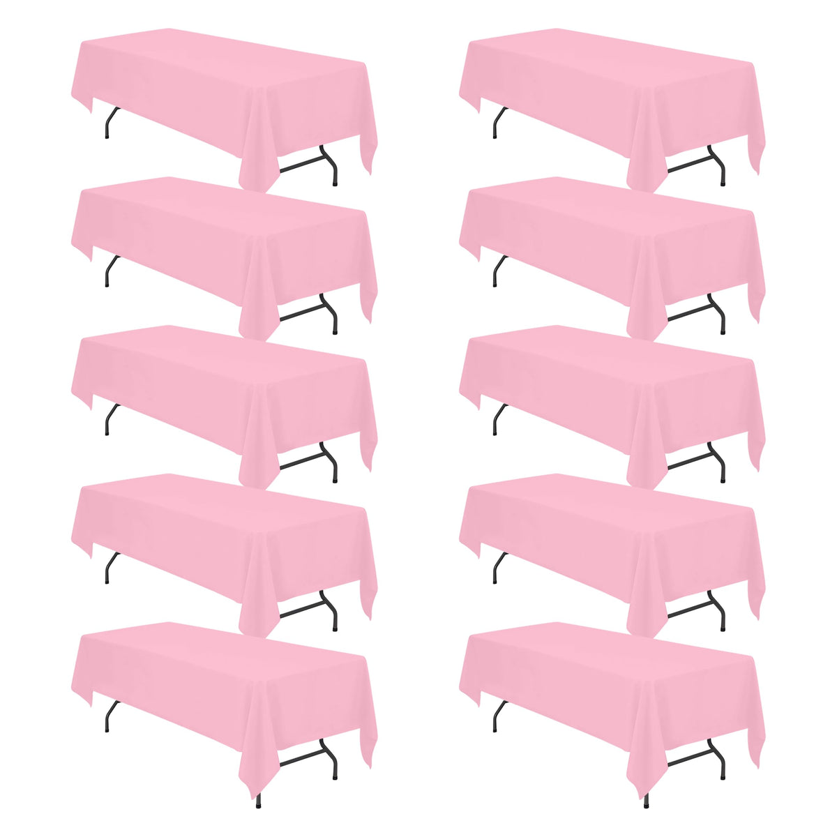 BRILLMAX 6 Pack Ivory Tablecloths 60x102 Inch for 6ft Rectangle Tables