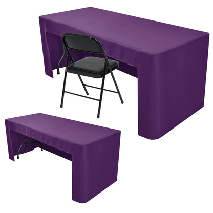 Black Tablecloths For 6 ft Rectangle Table With Open Back for Vendor 2 Pcs