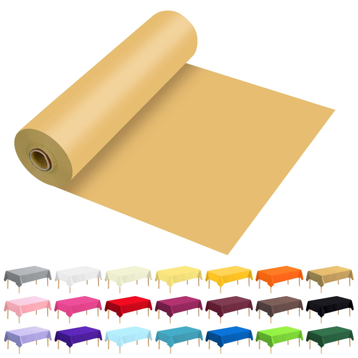54 Inch X 300 Feet Plastic Table Cover Roll Premium Disposable Plastic Tablecloth for All Type/Shape Tables | Picnic, Party, Banquet, Birthdays, Weddings (Blue, 54 Inch X 300 Feet)