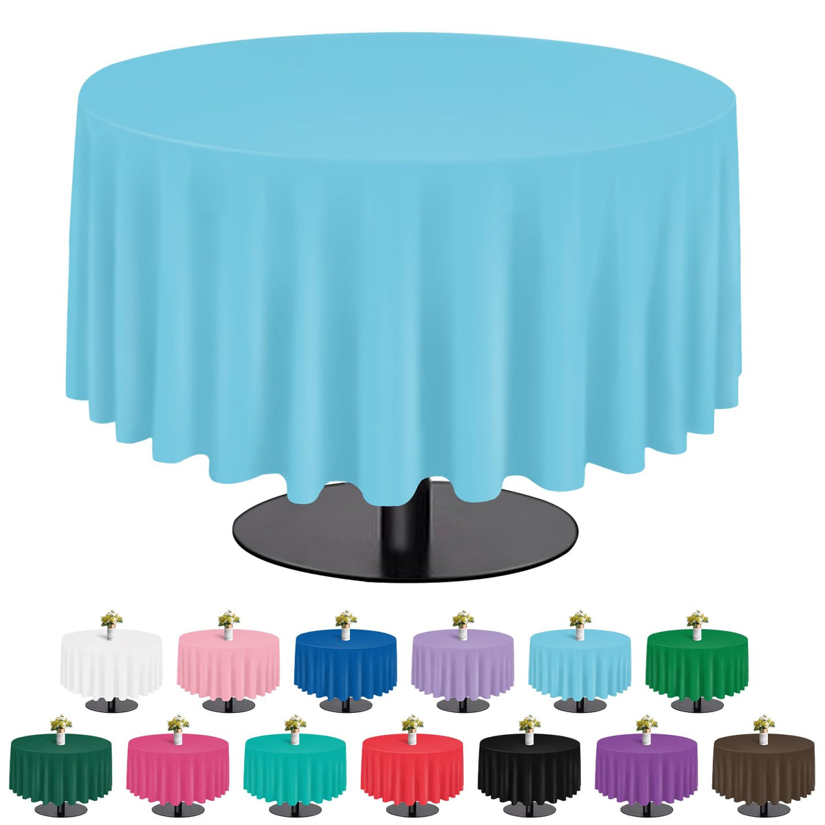 tujol Royal Blue 6 Pack Plastic Table Cloth 54" x 108", Disposable Tablecloths Rectangle Table Cover, Plastic Tablecloths for Parties