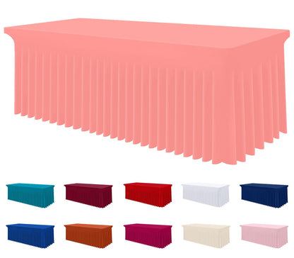 Smiry Spandex Elastic Fitted Table Cloth Skirt for 6FT Rectangle Table
