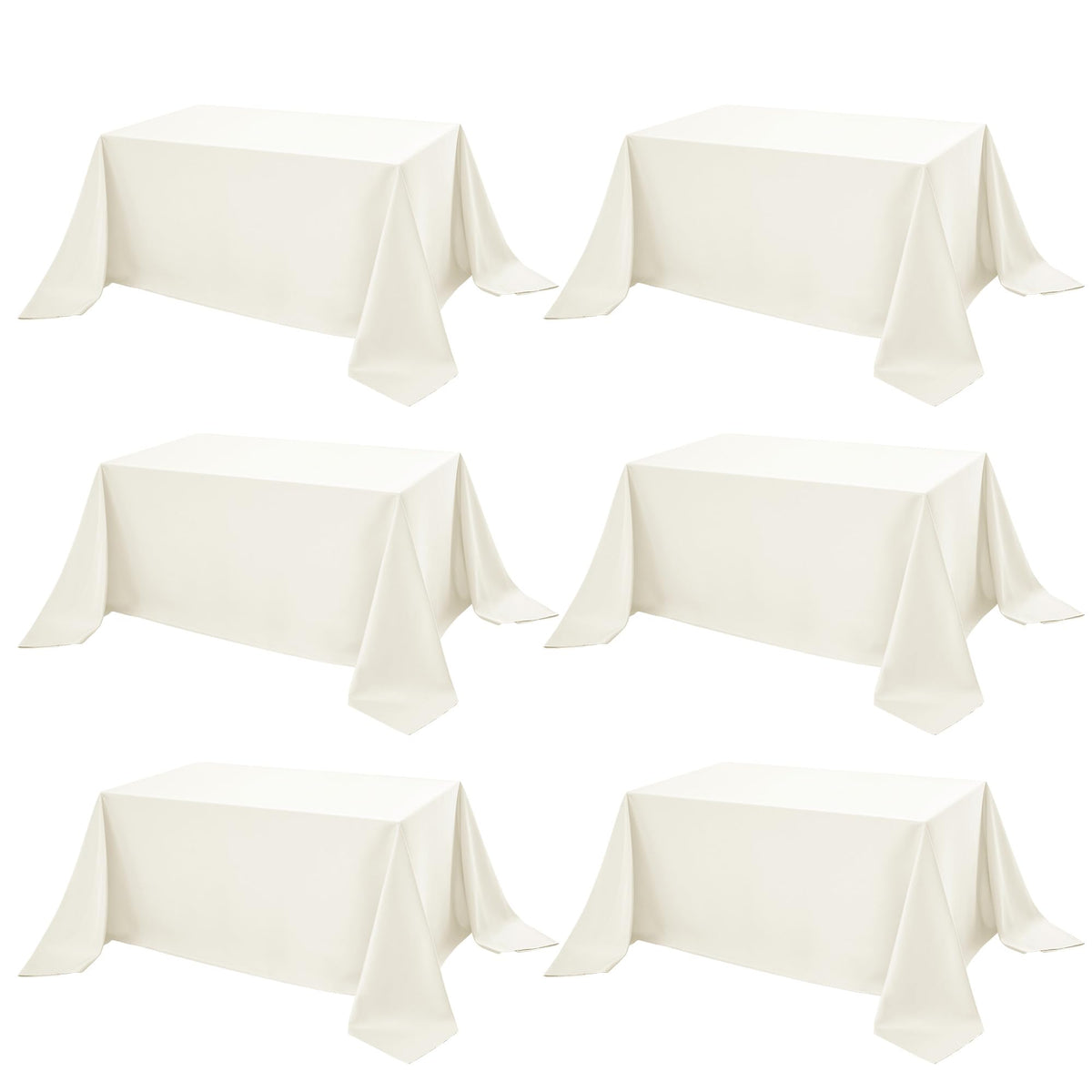10-Pack White Tablecloths for Rectangle Tables, 60 x 102 Inches