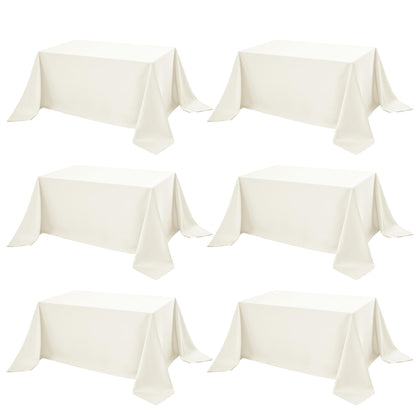 10-Pack White Tablecloths for Rectangle Tables, 60 x 102 Inches
