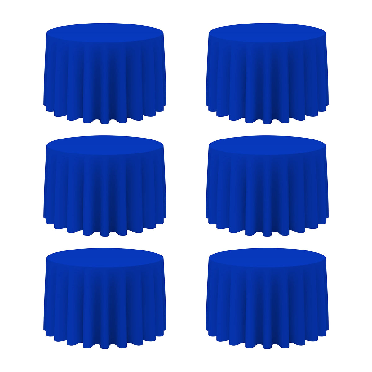 BRILLMAX 6 Pack Navy Blue Round Tablecloths 120 Inch for 60" Tables