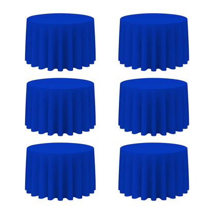 BRILLMAX 6 Pack Navy Blue Round Tablecloths 120 Inch for 60" Tables