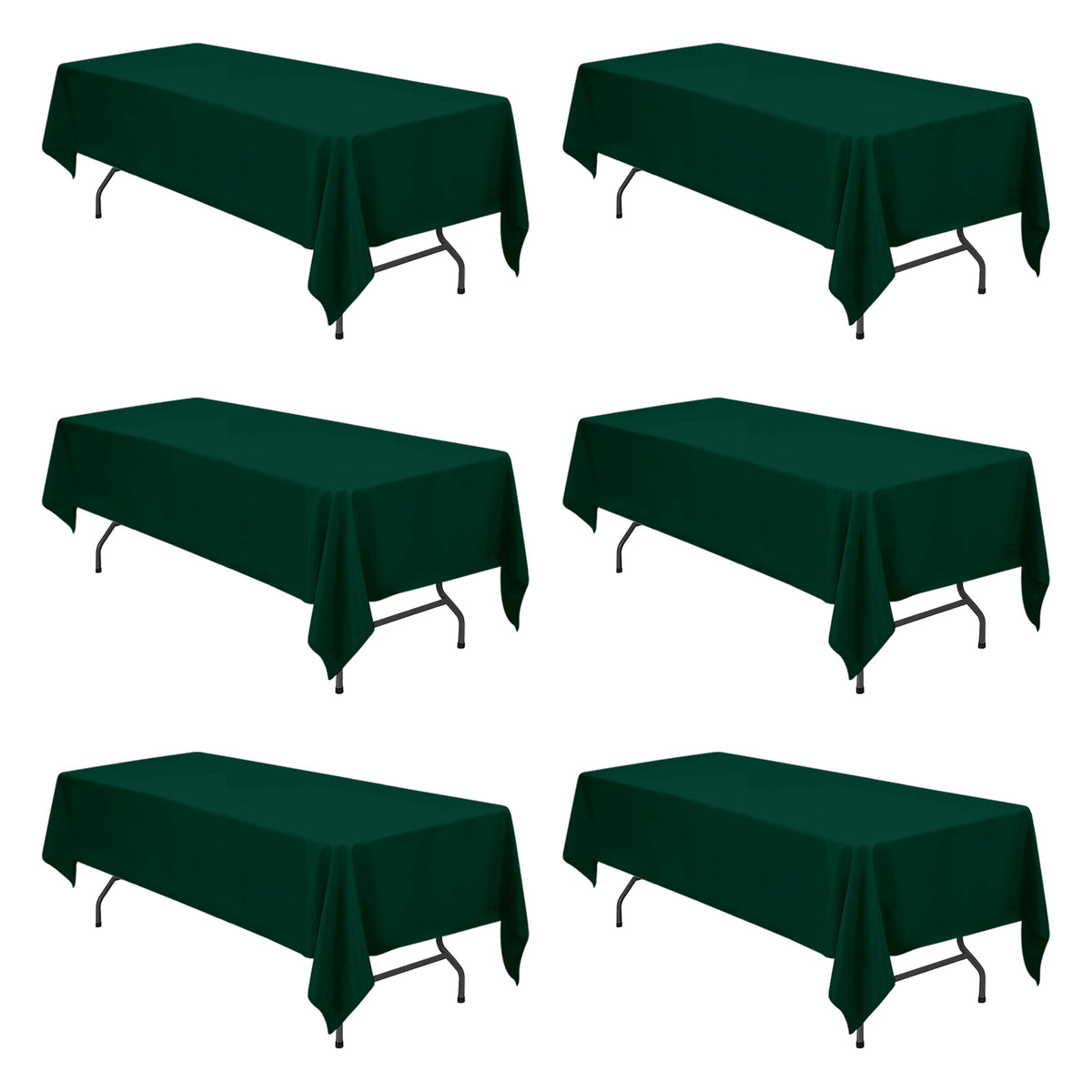 BRILLMAX 6 Pack Ivory Tablecloths 60x102 Inch for 6ft Rectangle Tables