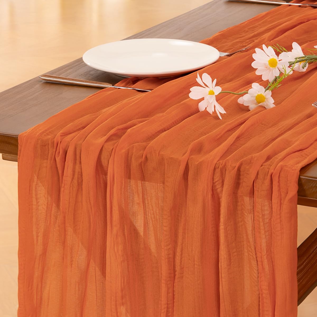 Pink Cheesecloth Table Runner Fall Boho Wedding Birthday Party Home Decor