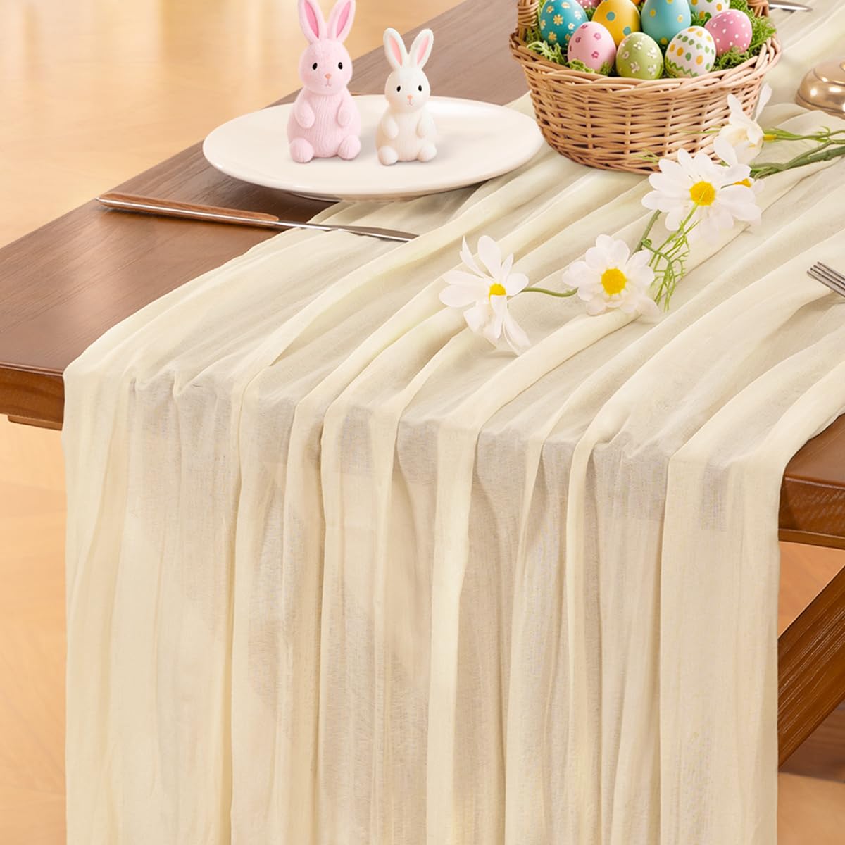 Pink Cheesecloth Table Runner Fall Boho Wedding Birthday Party Home Decor