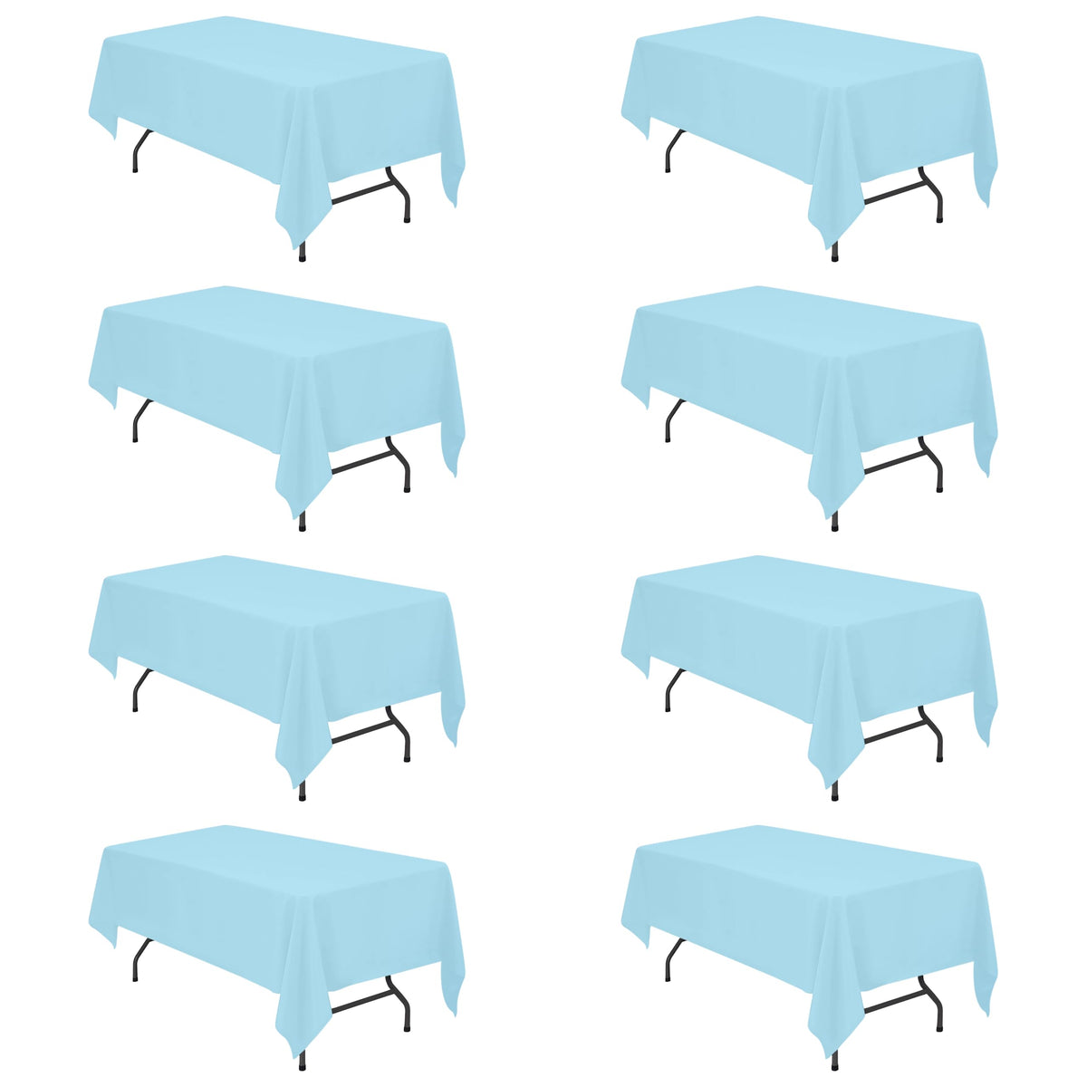 BRILLMAX 6 Pack Ivory Tablecloths 60x102 Inch for 6ft Rectangle Tables
