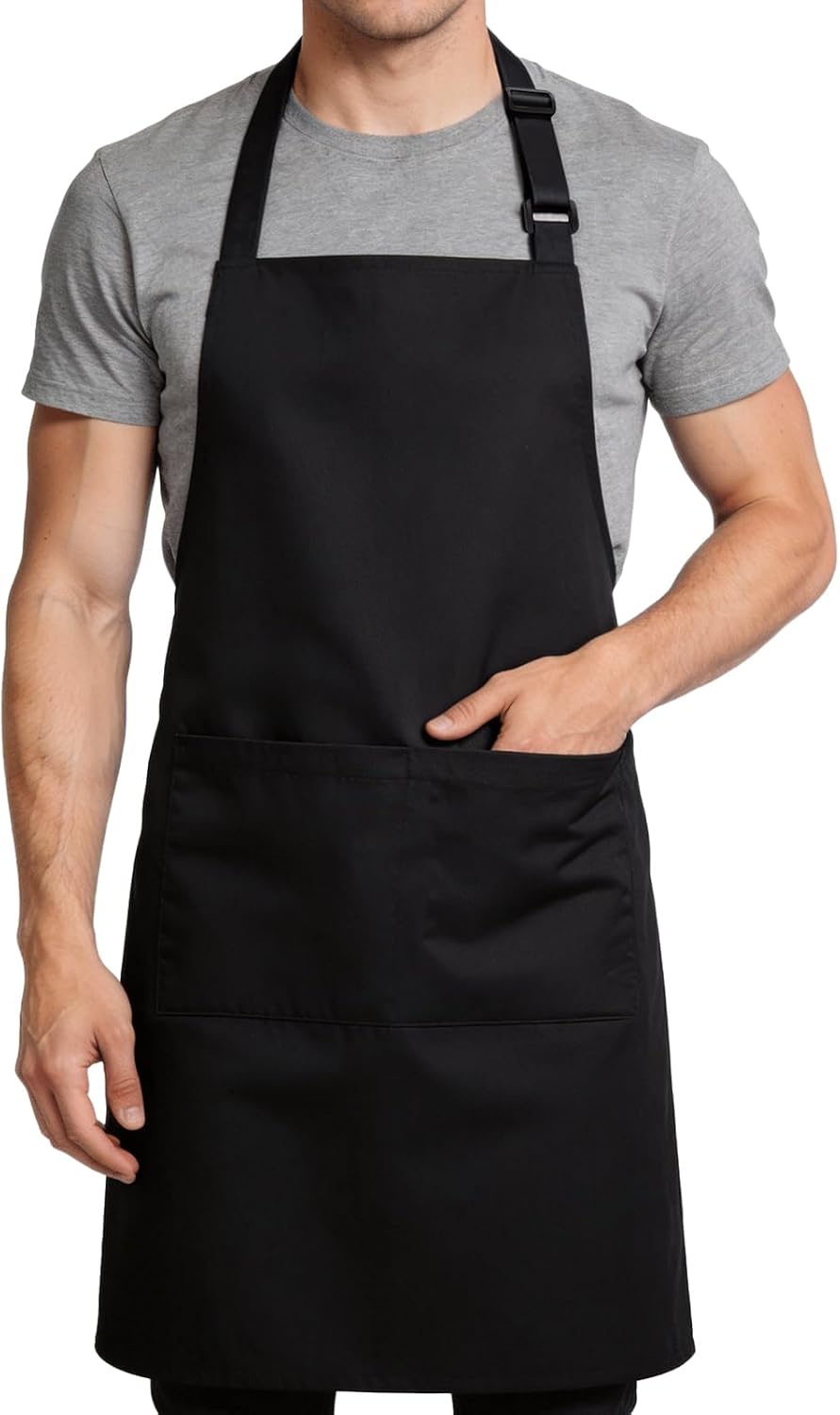 Large Chef Apron for Men and Women, Cooking Kitchen Aprons with 2 Large Pockets Water Oil Resistant